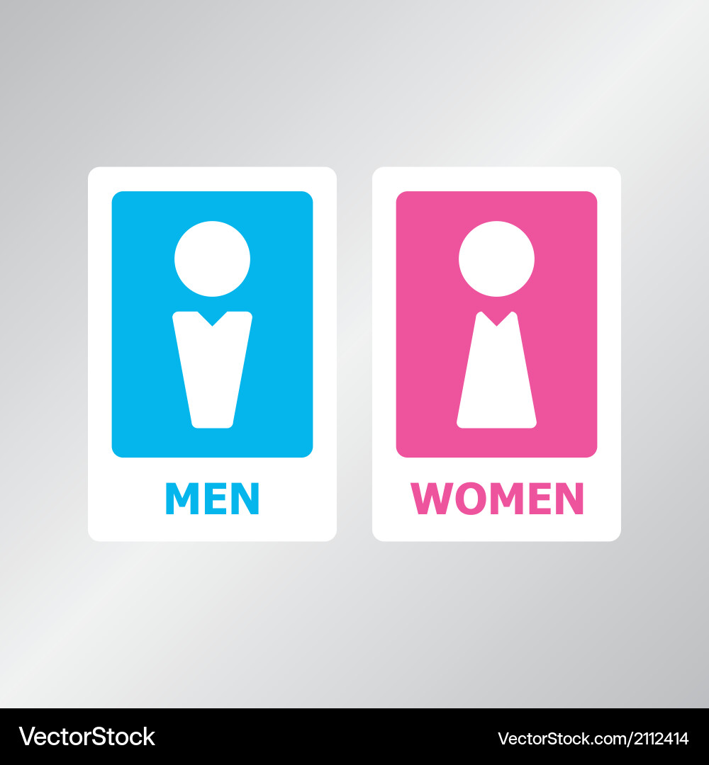 Restroom sign color Royalty Free Vector Image - VectorStock