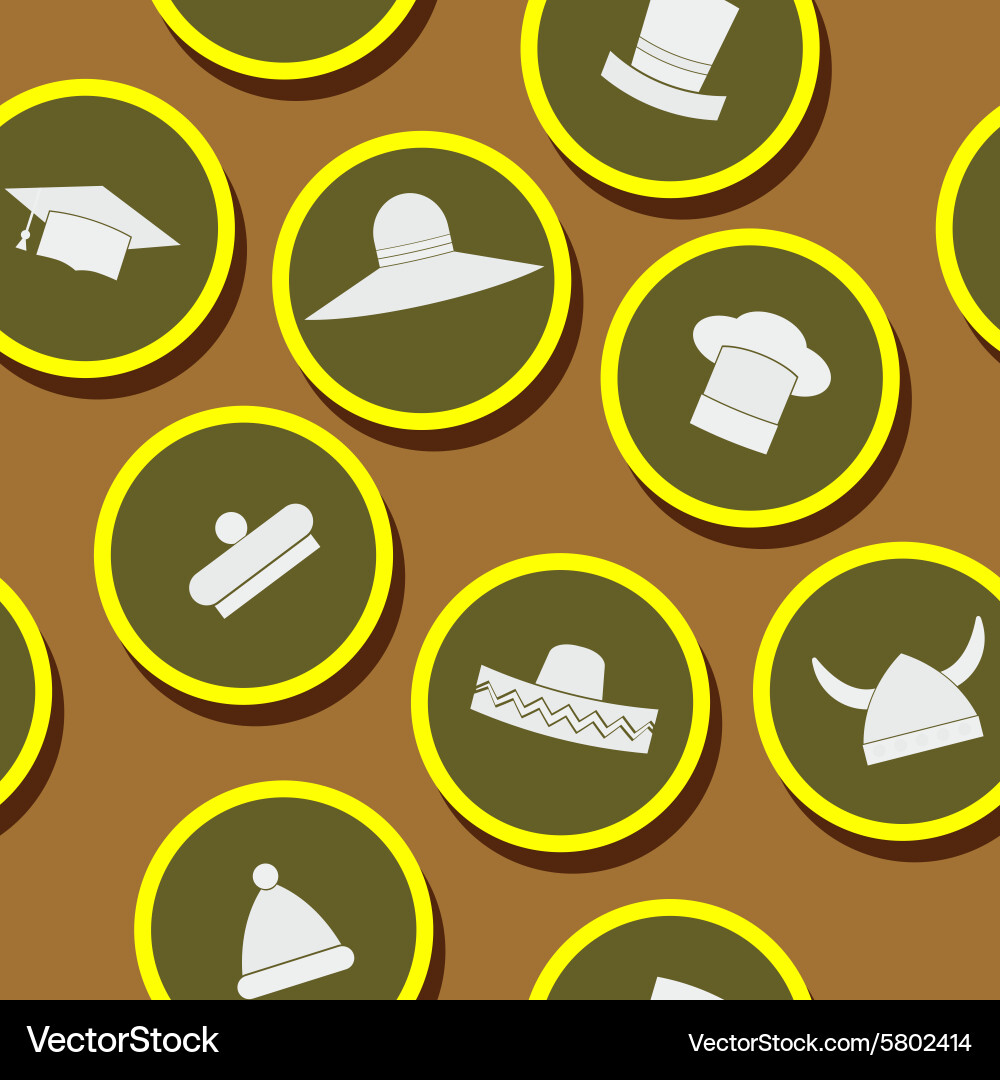 Seamless background with different hats vector image