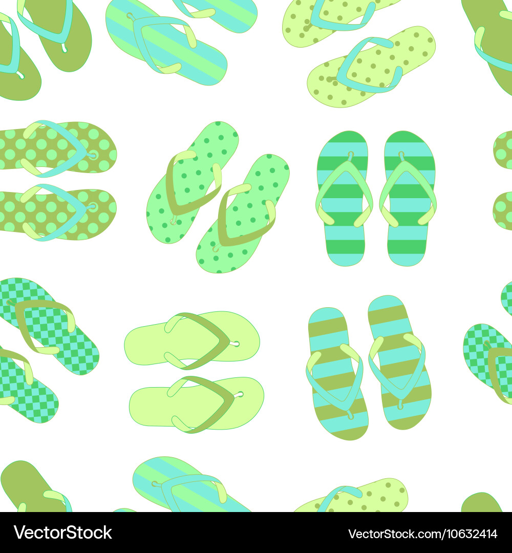 Seamless pattern with colorful flip flops vector image
