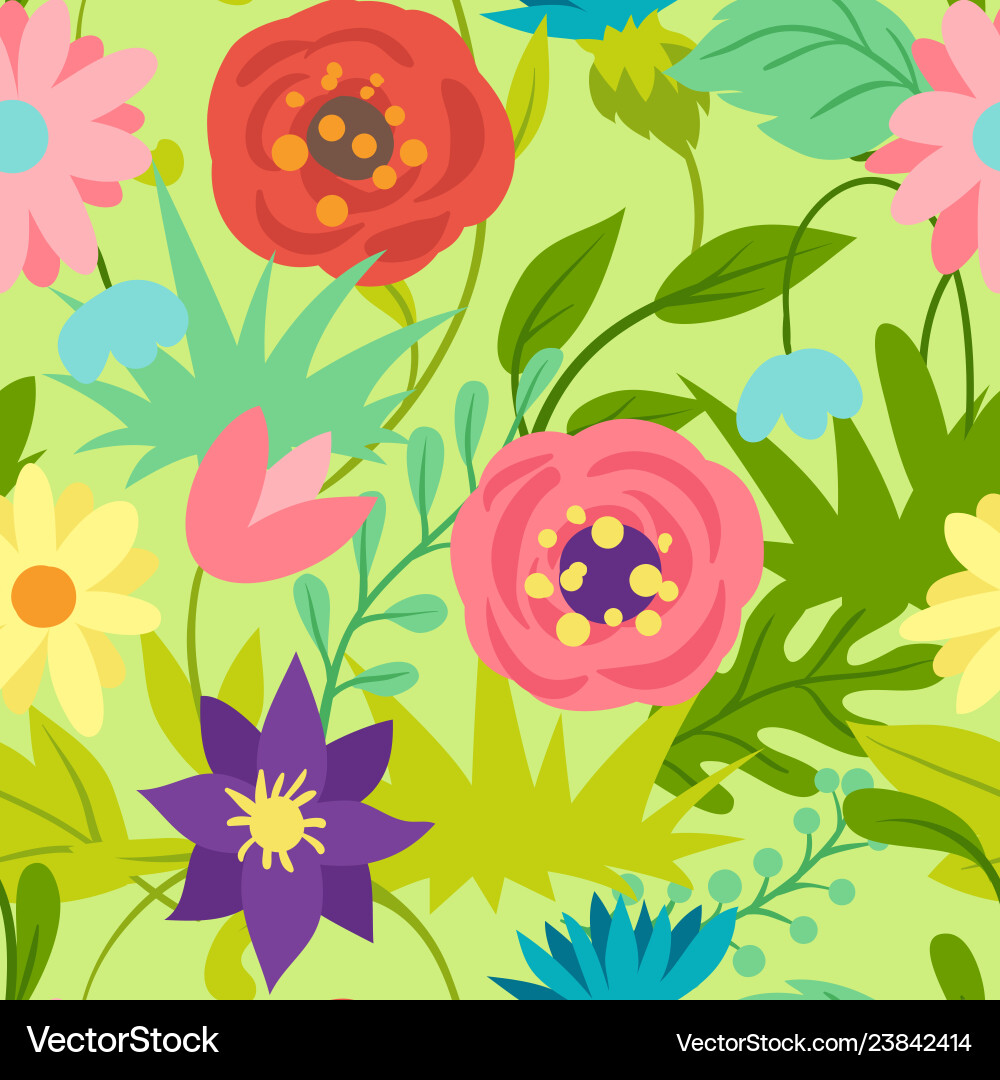 Seamless pattern with spring flowers Seamless pattern with spring flowers vector image