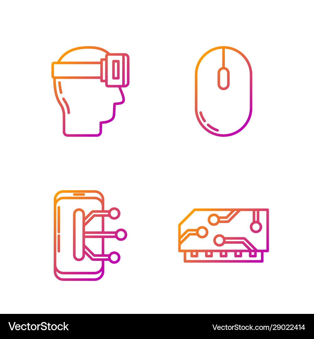 Set line ram random access memory smartphone Vector Image