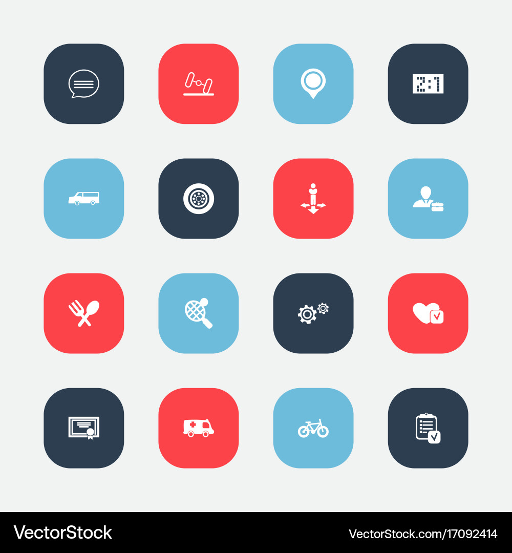 Set of 16 editable complex icons includes symbols vector image