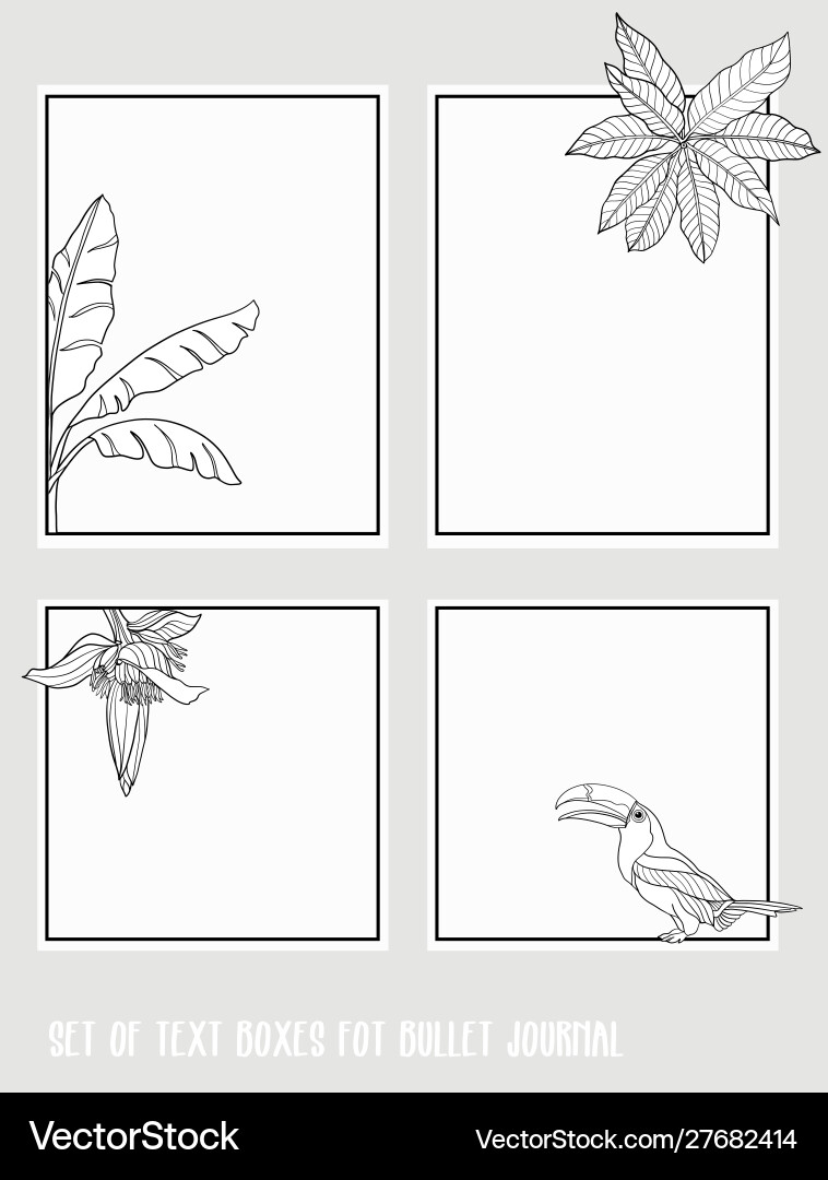 Set text boxes for bullet journal or notes Set text boxes for bullet journal or notes vector image