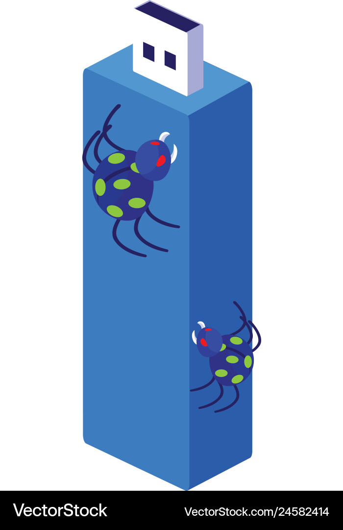 USB-Speicher mit Bug atack USB-Speicher mit Bug atack vektorbild