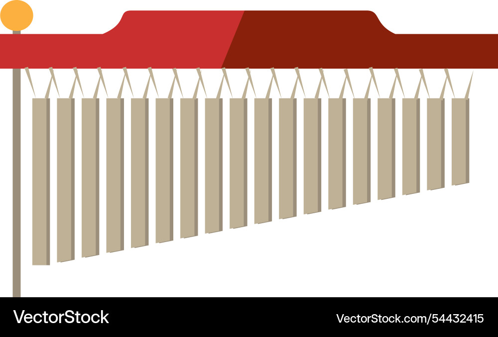 A red and white instrument with many strings A red and white instrument with many strings vector image