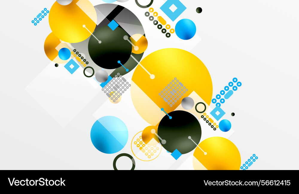 Abstract composition circles squares lines create Abstract composition circles squares lines create Vector Image