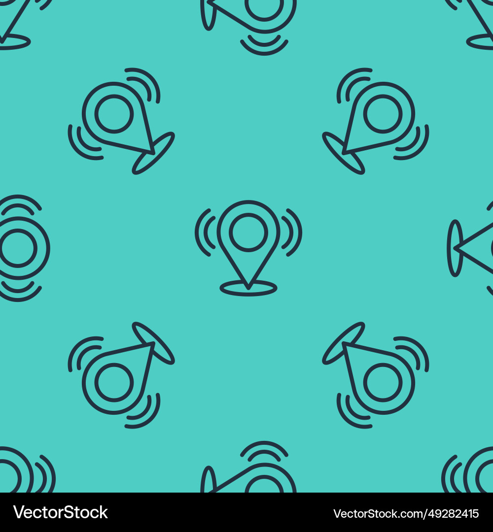 Black line map pin icon isolated seamless pattern Black line map pin icon isolated seamless pattern vector image