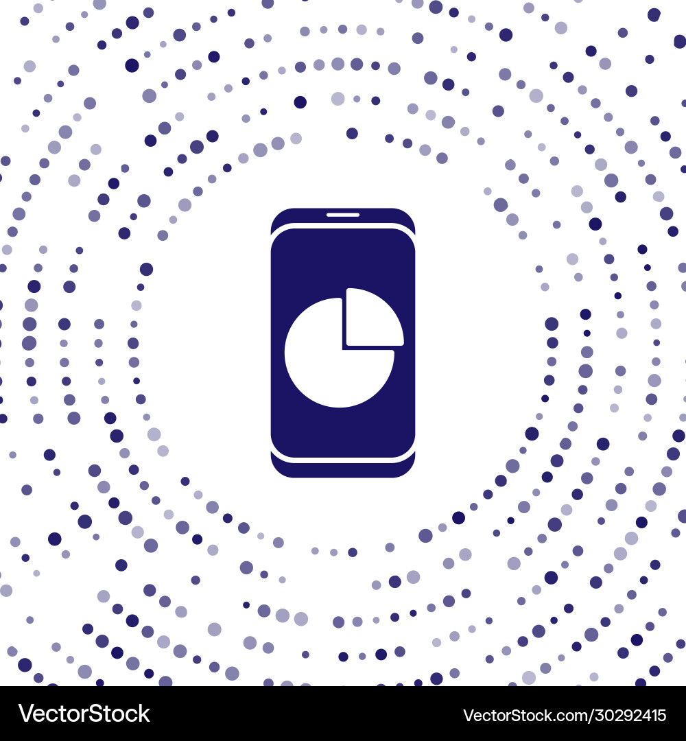 Blue mobile phone with graph chart icon isolated Blue mobile phone with graph chart icon isolated vector image