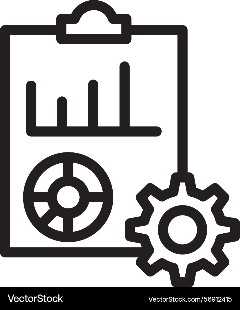 Call center analytics linear style icon design vector image