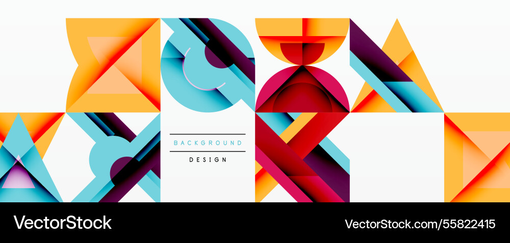 Circles squares lines abstract background Vector Image