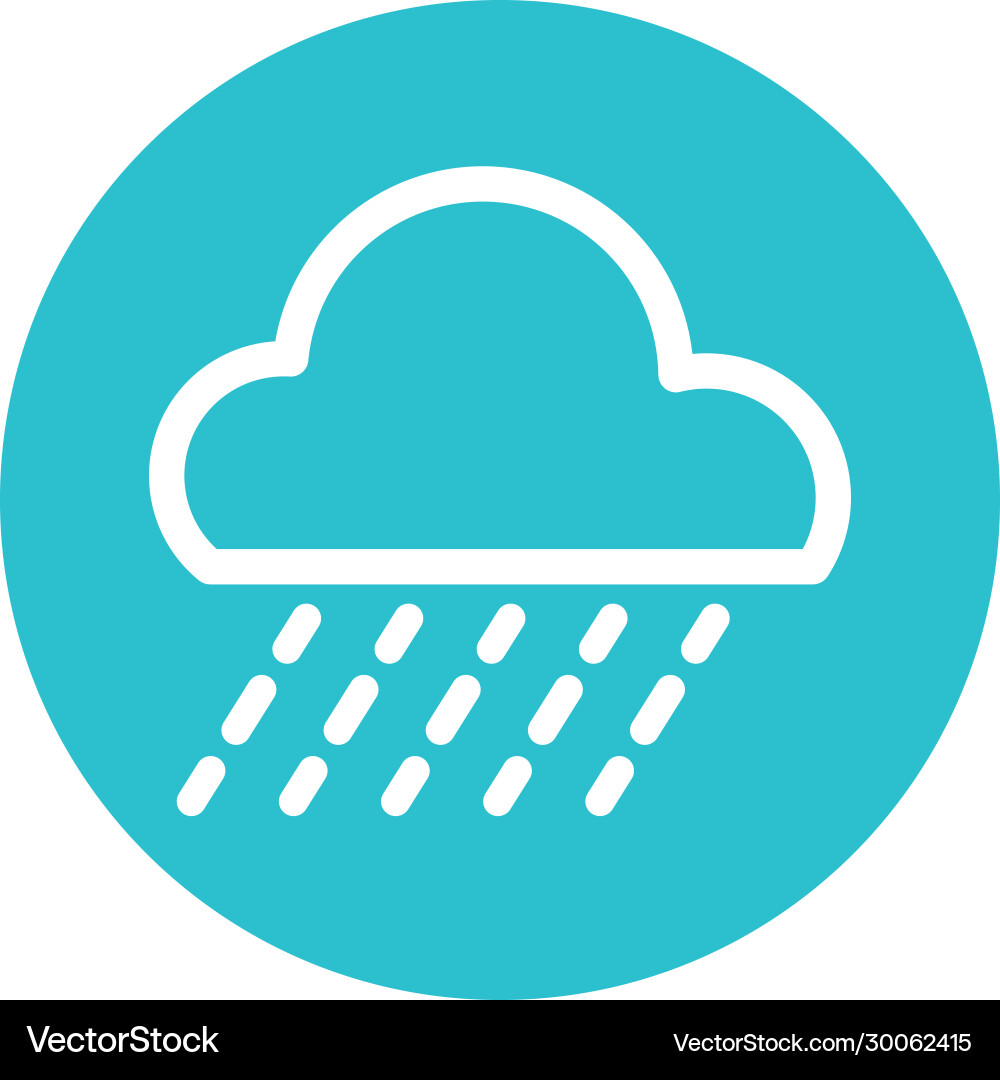 Clouds with rain block and flat style icon Vector Image