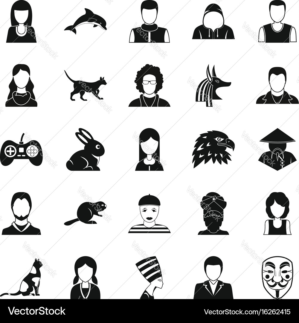 Demos icons set simple style vector image