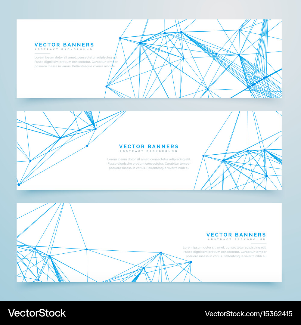 Digital Mesh Header Set vector image