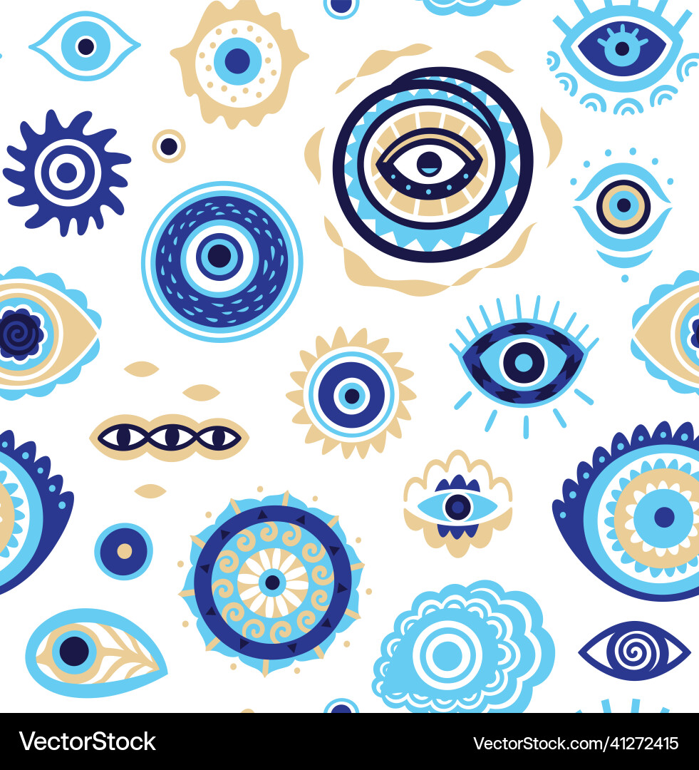 Evil Eye Seamless Pattern Royalty Free Vector Image
