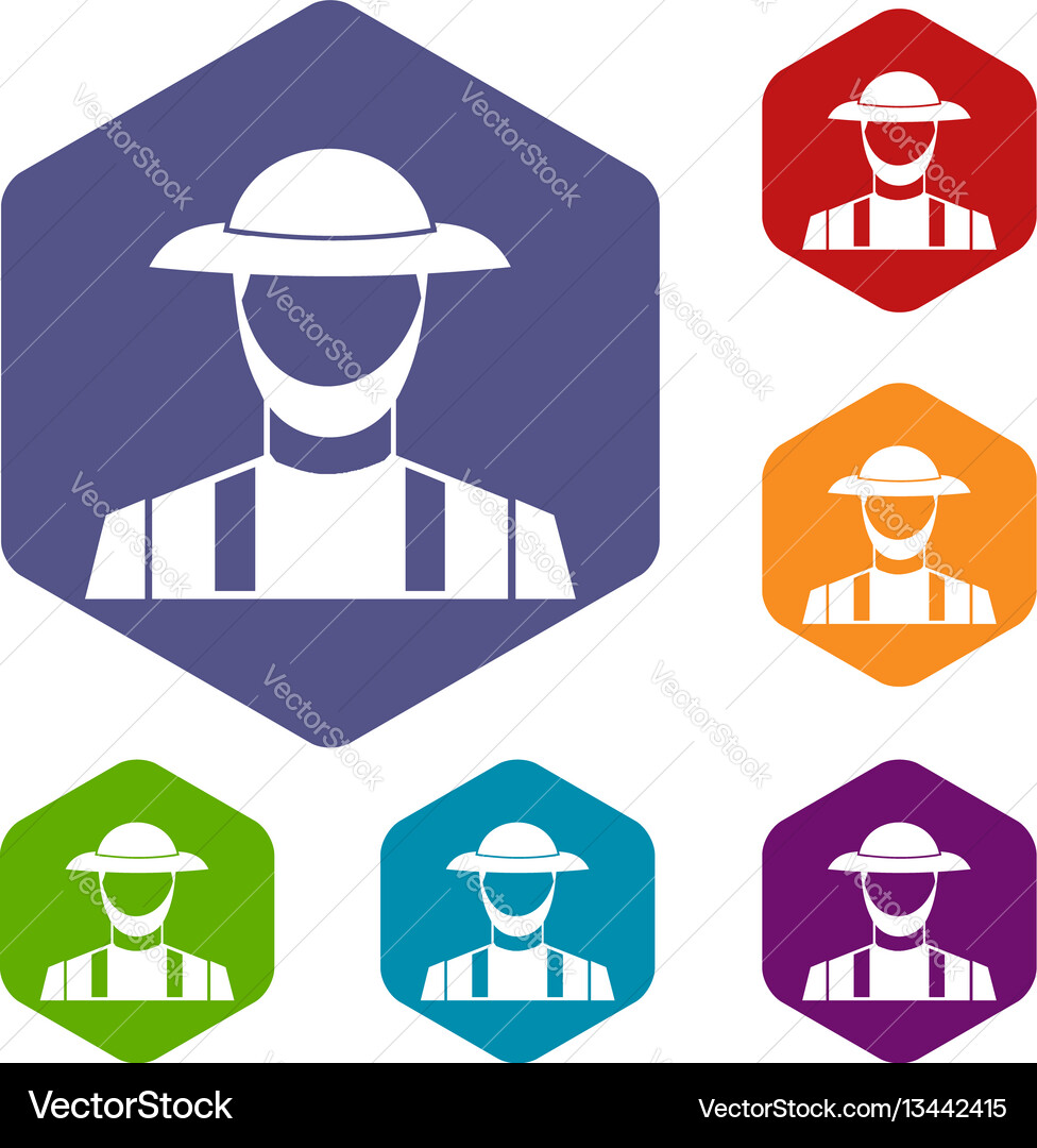 Farmer icons set Farmer icons set vector image