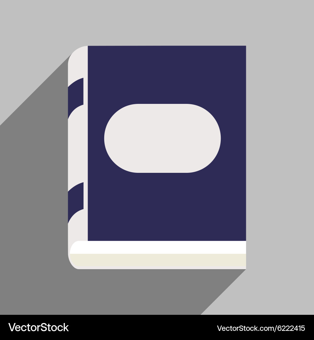 Flat with shadow icon and mobile application book vector image