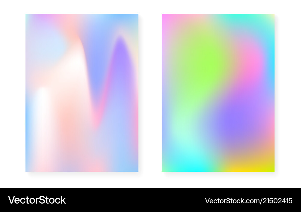 Holographic gradient background set with hologram Holographic gradient background set with hologram vector image