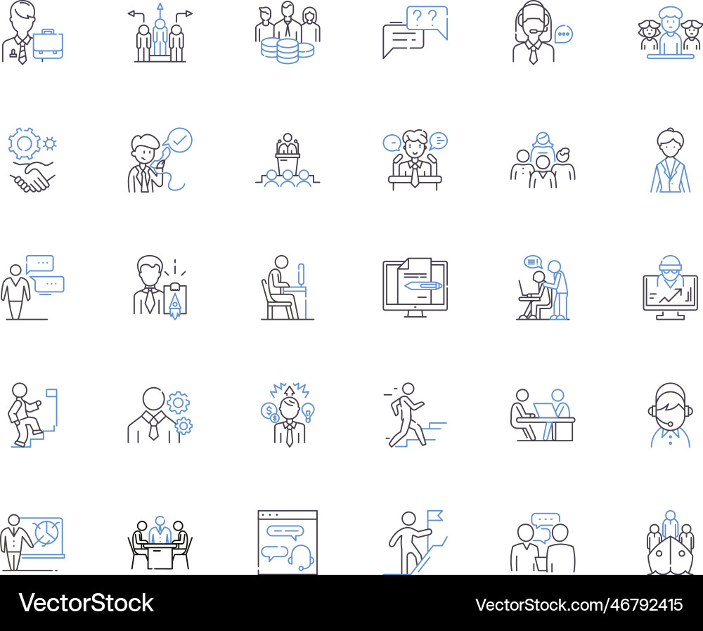 Inner transformation line icons collection Vector Image