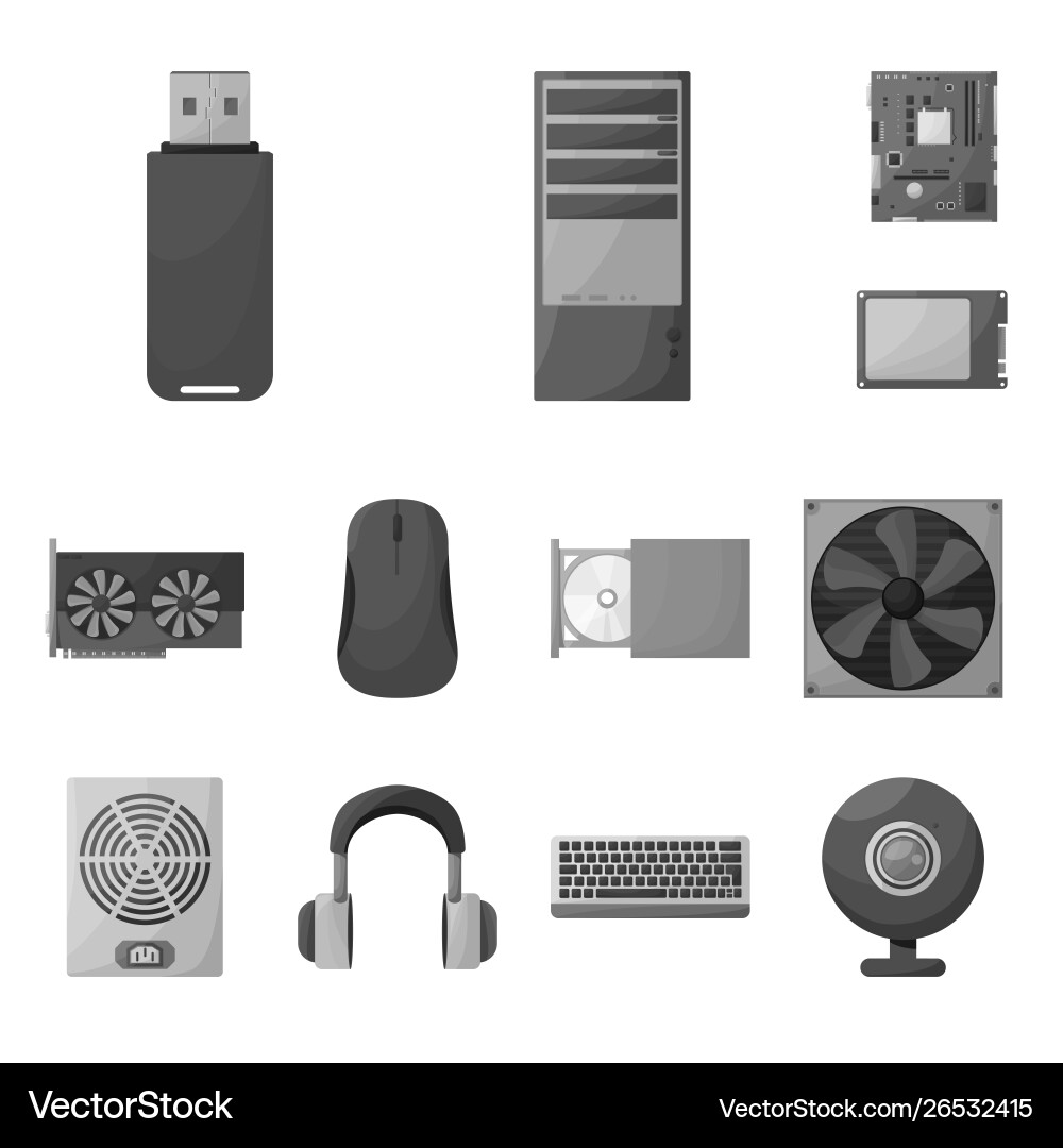 Isolated object desktop and technology sign Isolated object desktop and technology sign vector image