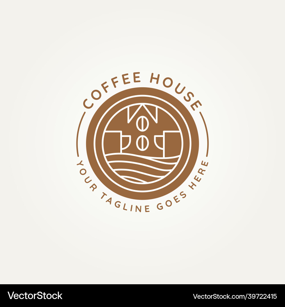 Kaffeehaus minimalistische Linie Kunst Badge Logo Symbol Kaffeehaus minimalistische Linie Kunst Badge Logo Symbol vektorbild