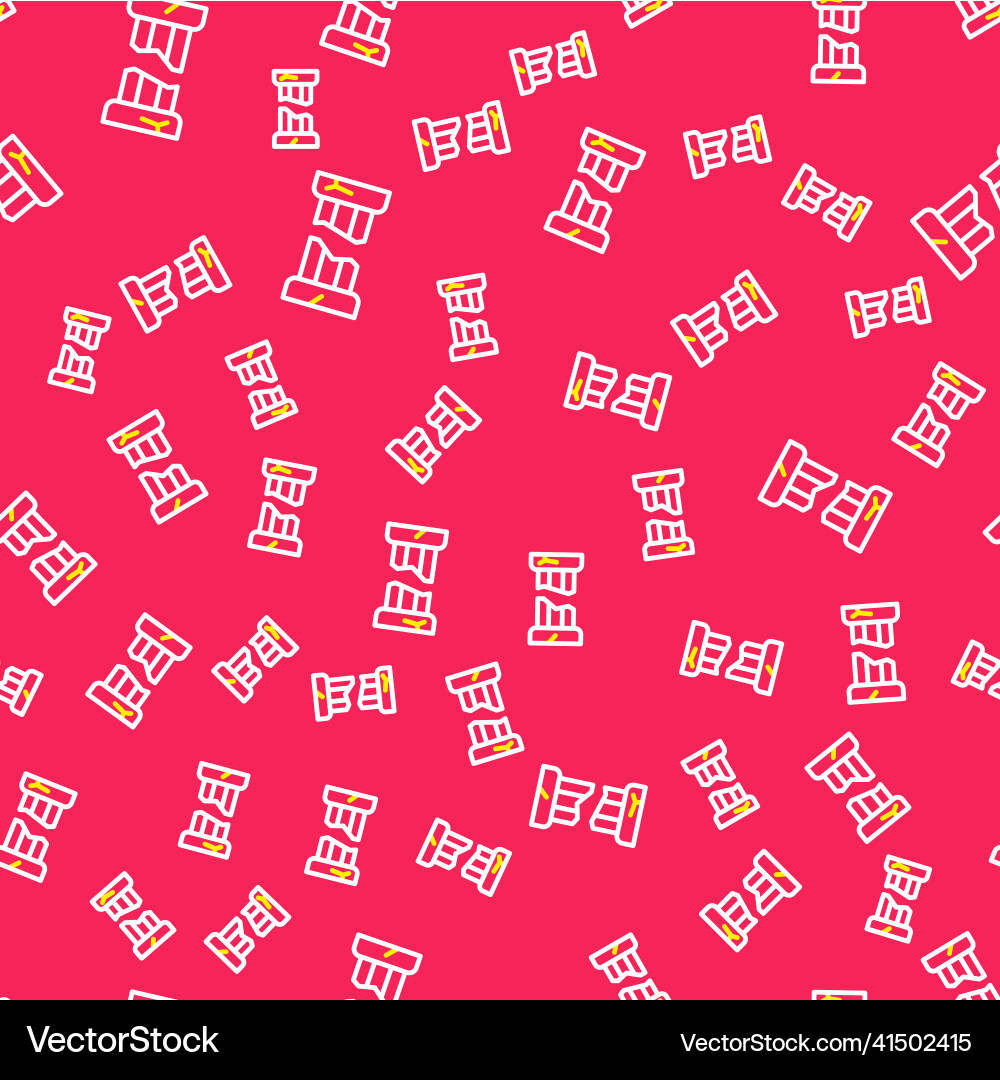 Line broken ancient column icon isolated seamless vector image