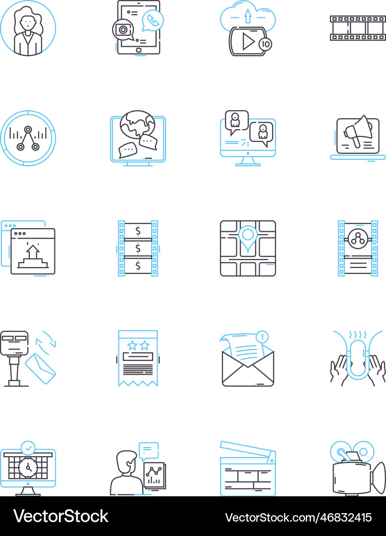 Modern methods linear icons set automation Modern methods linear icons set automation vector image