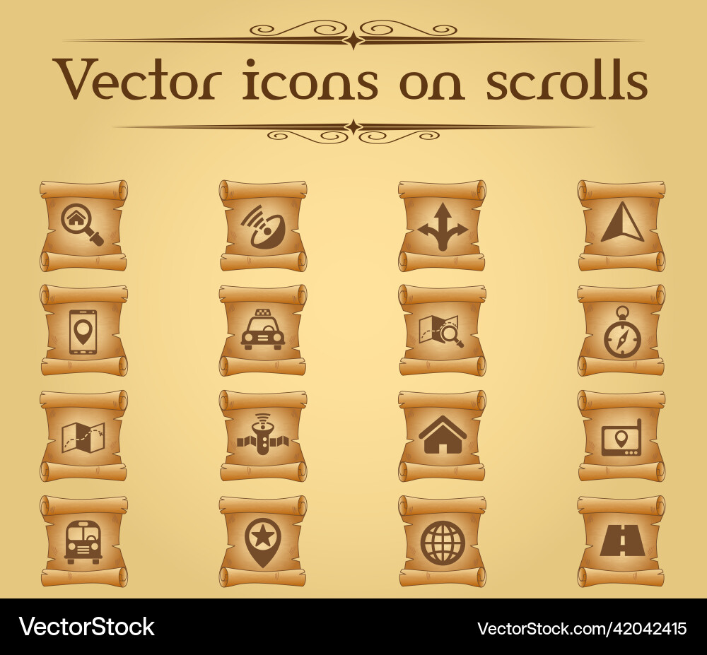 Navigation icon set Vector Image