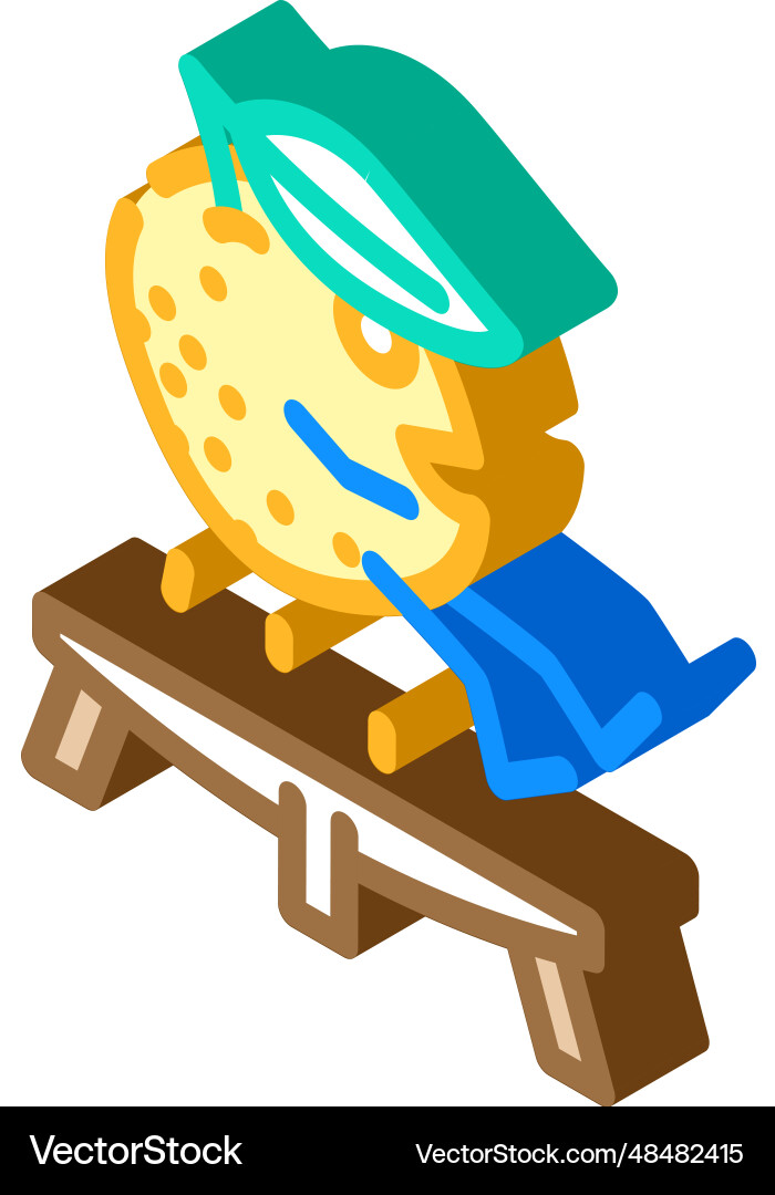 Orange fruit fitness character isometric icon Orange fruit fitness character isometric icon vector image