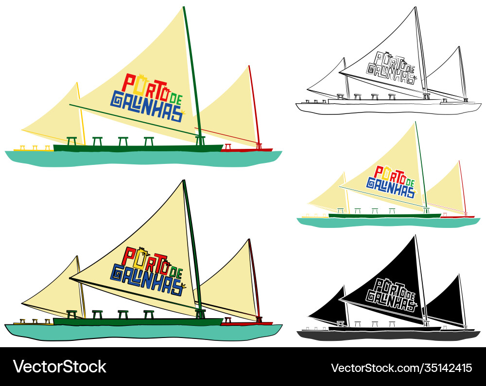 Porto de galinhas beach boat symbol Porto de galinhas beach boat symbol vector image