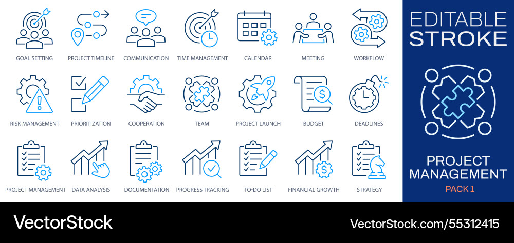 Project management icon set collection Vector Image
