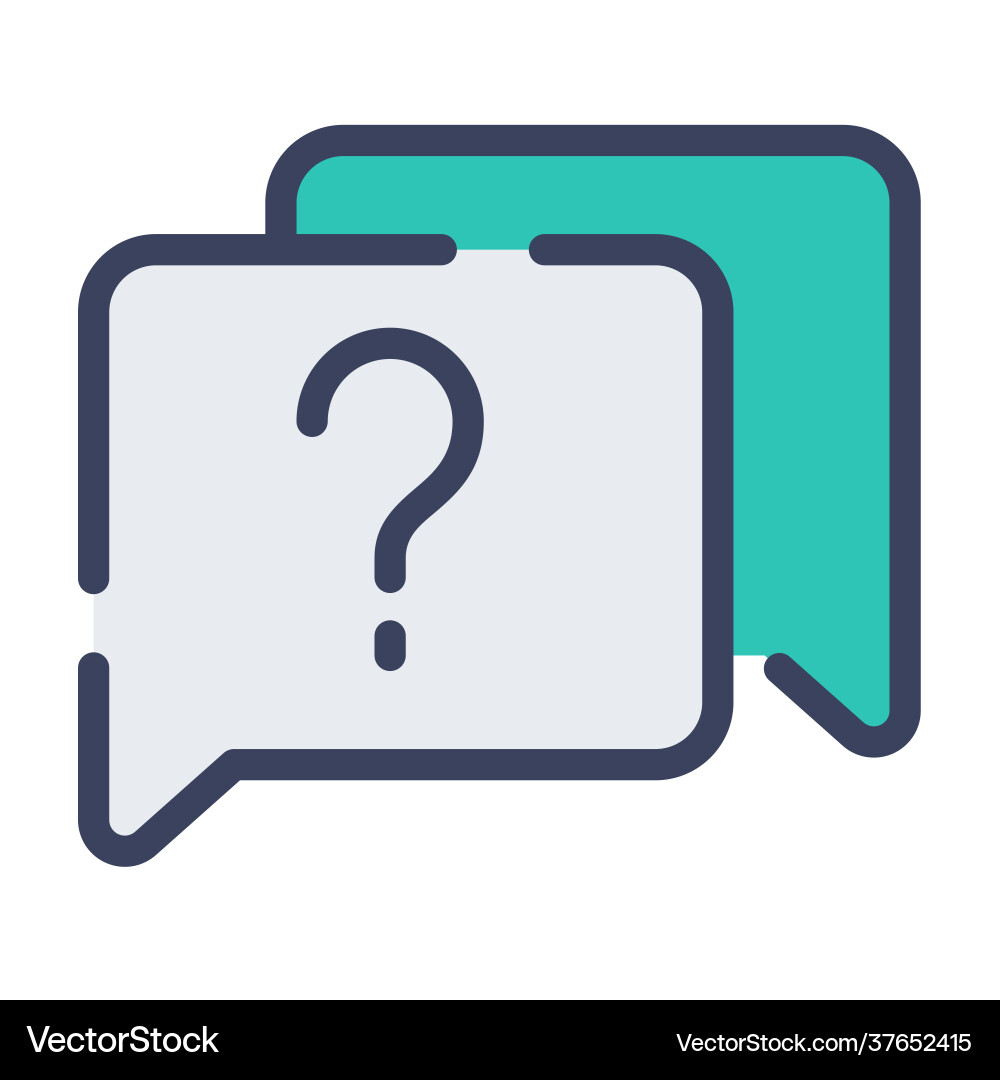 Question help ask comment with flat dash Question help ask comment with flat dash Vector Image