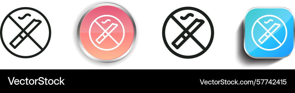 Quit smoking icon thin linear regular and button vector image