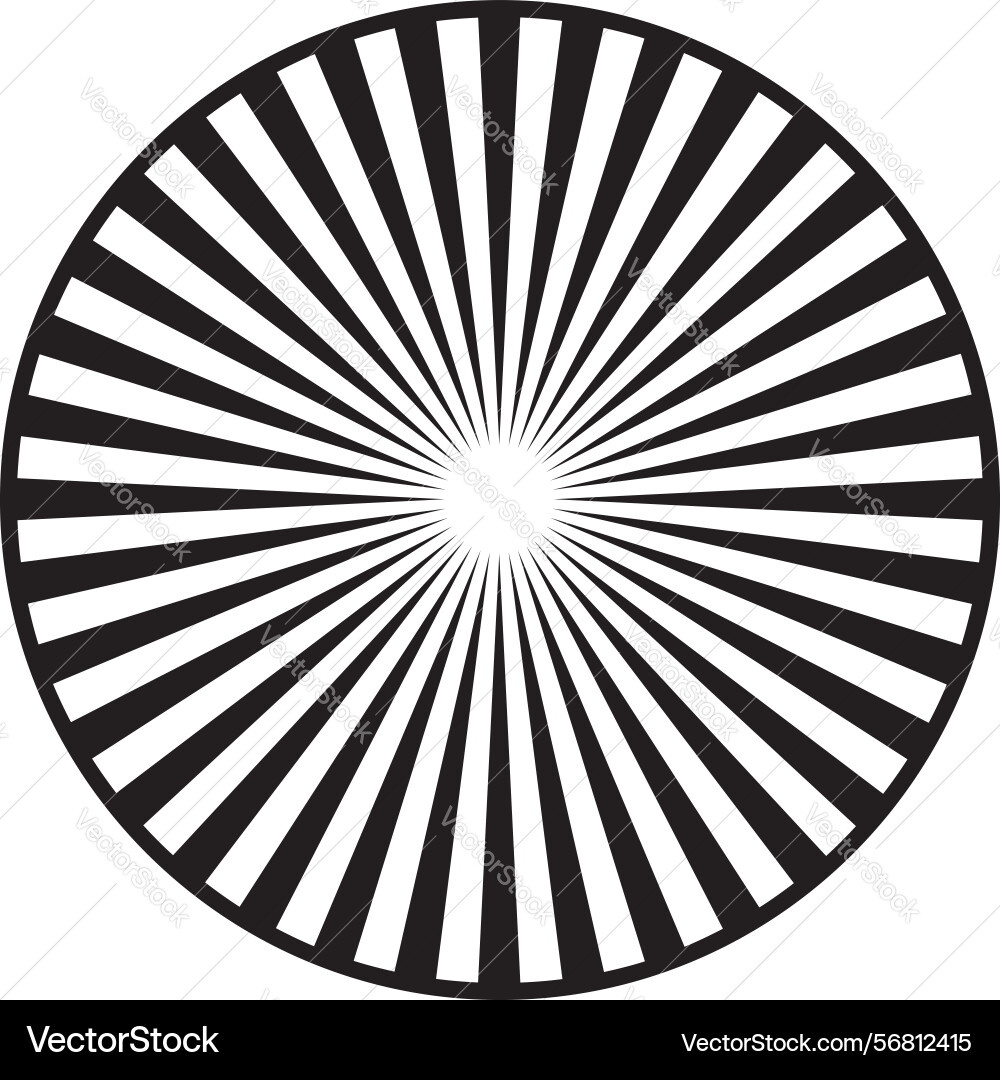 Radial radiating lines element circular Vector Image
