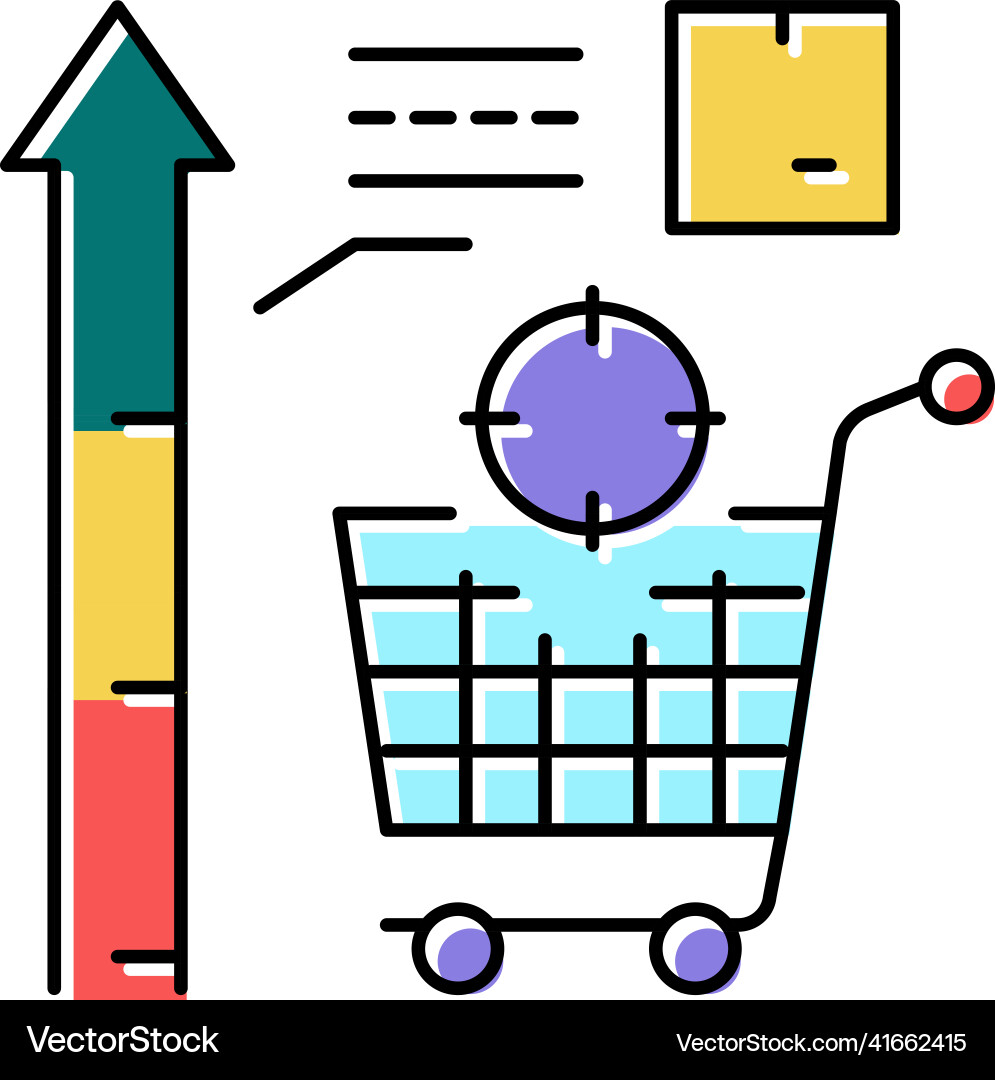 Sales data visualization color icon Sales data visualization color icon vector image