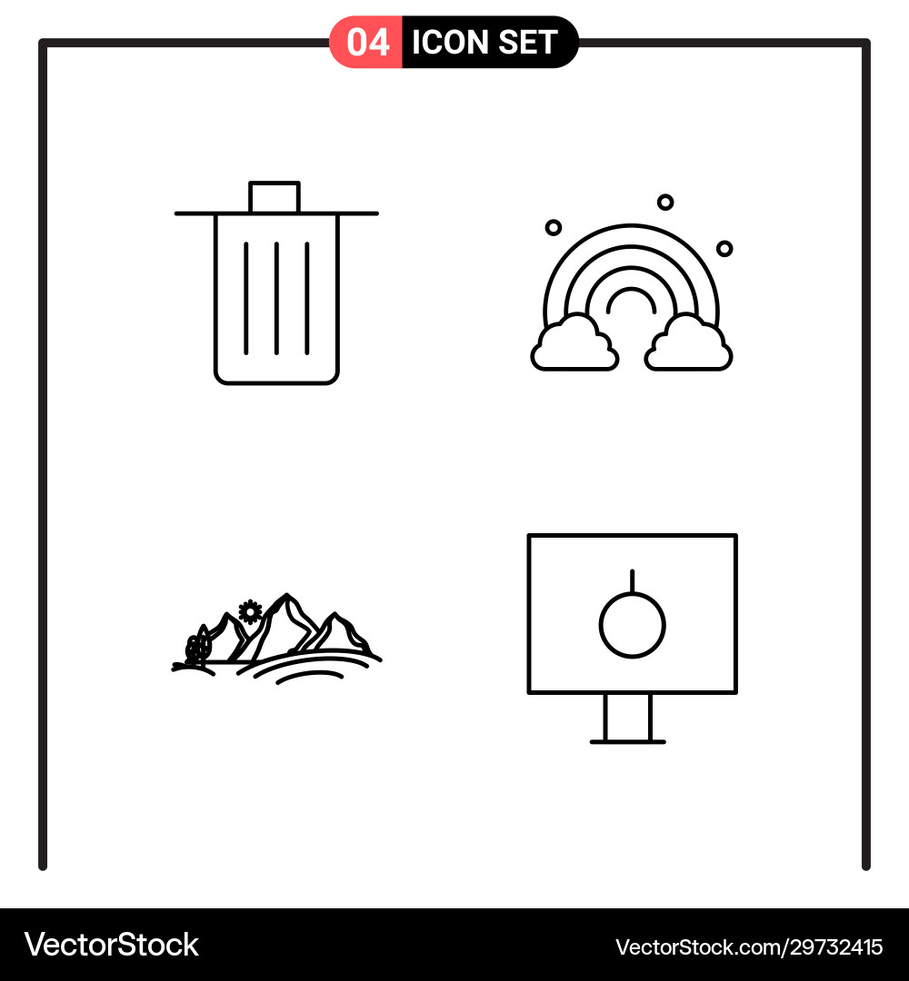 Set 4 line style icons for web and mobile Set 4 line style icons for web and mobile Vector Image