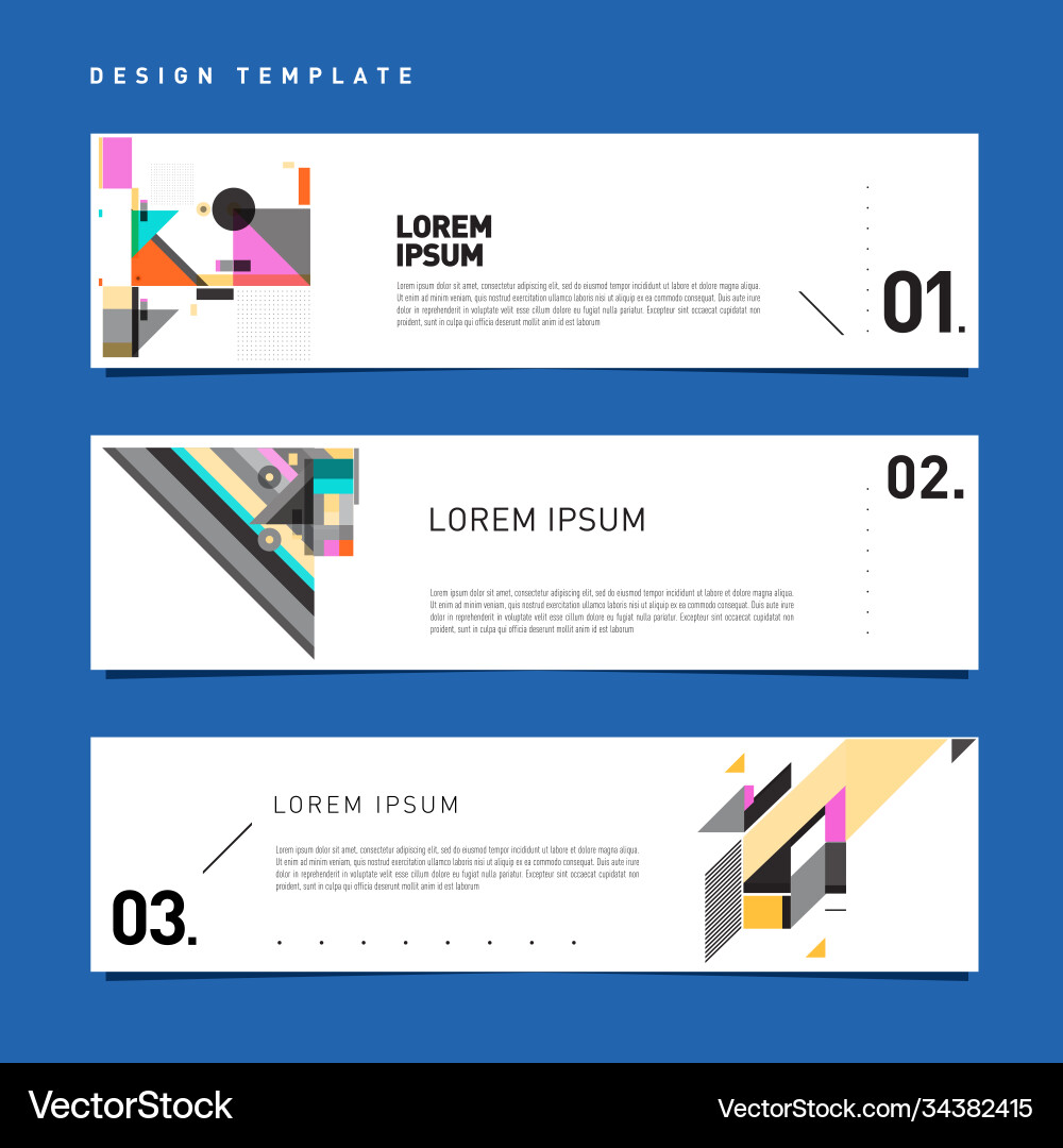 Set abstract banner web design template retro Set abstract banner web design template retro Vector Image