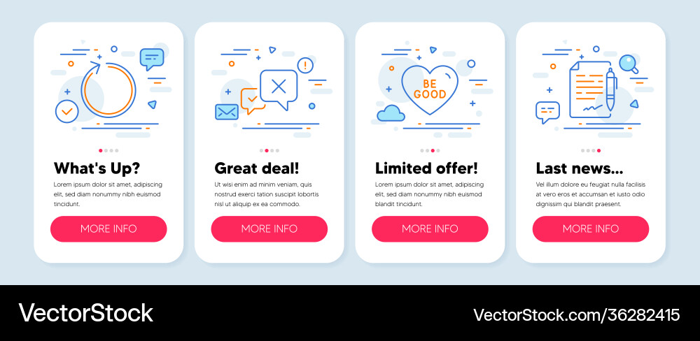 Set line icons such as be good loop reject Set line icons such as be good loop reject Vector Image