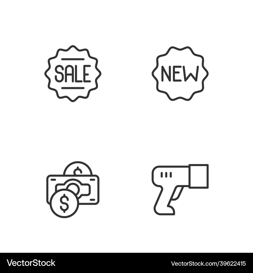 Set line scanner scanning bar code stacks paper Set line scanner scanning bar code stacks paper vector image