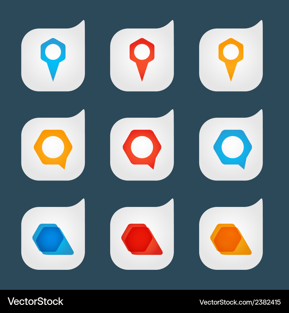 Set of colored icons to indicate the empty space Vector Image