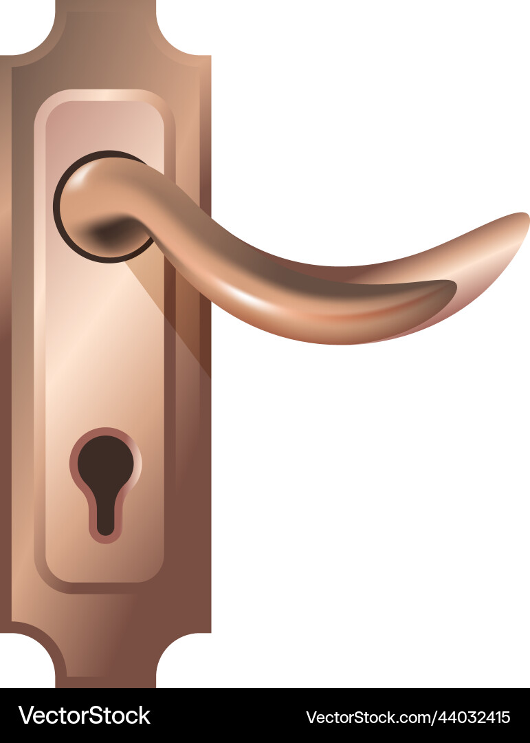 Simple doors handle with key hole for locking Simple doors handle with key hole for locking vector image