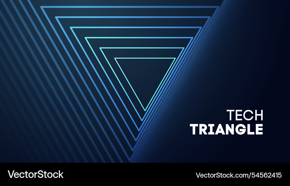 Triangle technology background big data tunnel vector image