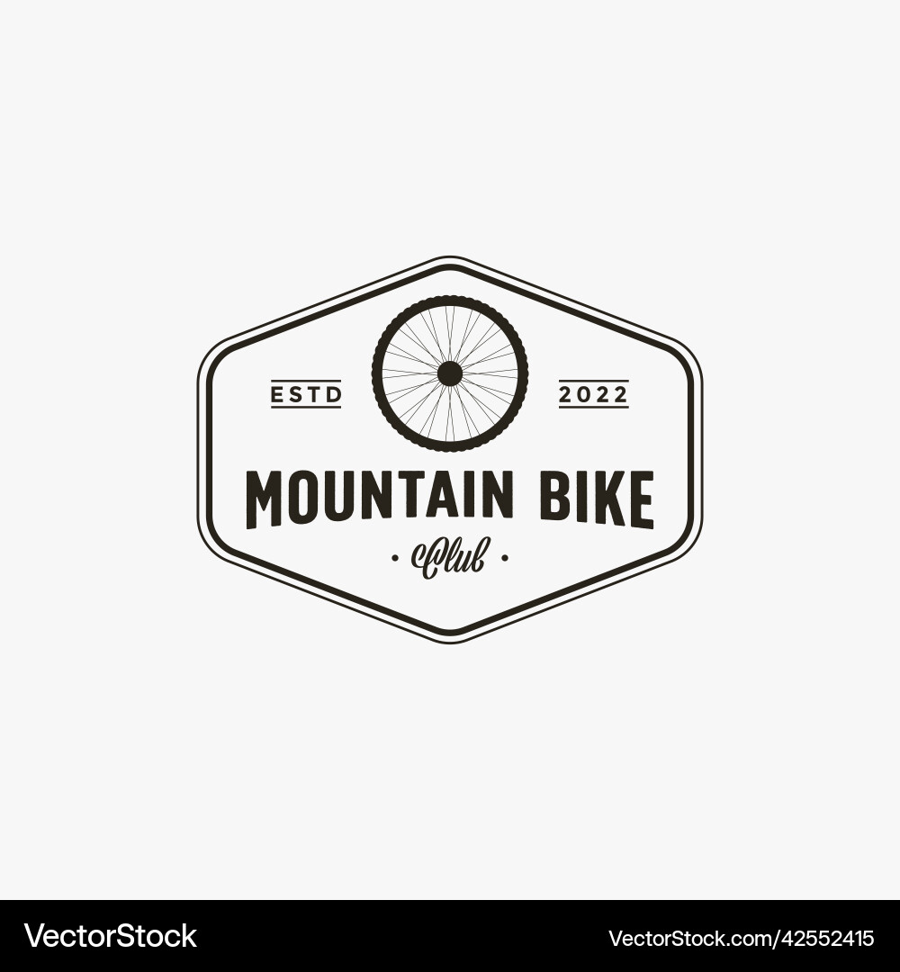 Vintage bicycle shop club logo vector image