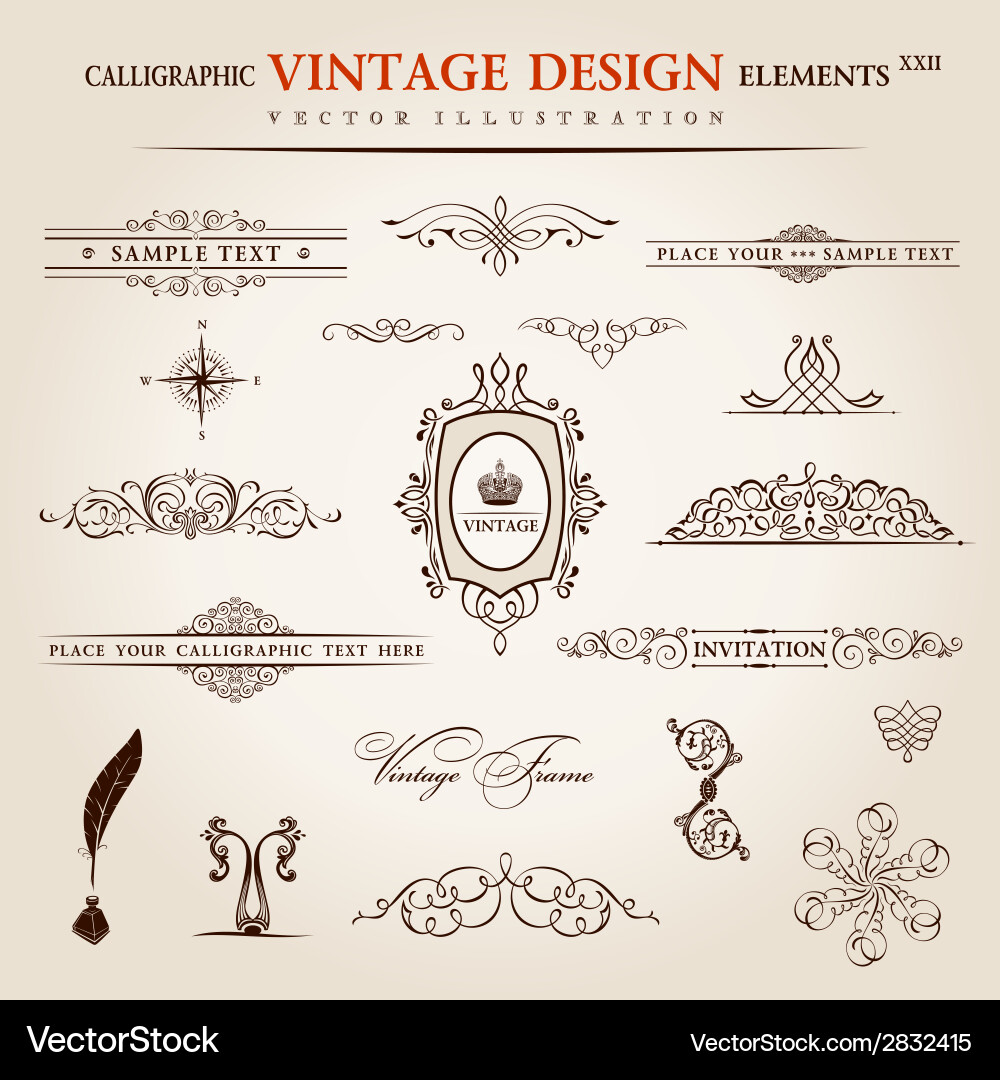 Vintage Calligraphic Elements vector image