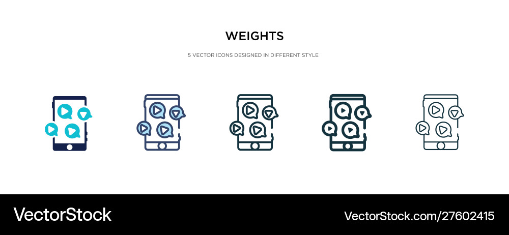 Weights icon in different style two colored Weights icon in different style two colored vector image