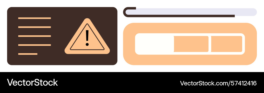 Alert notification panel with loading bar Alert notification panel with loading bar vector image