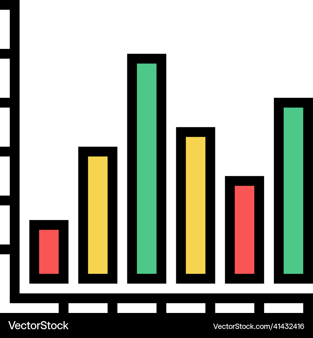 Bar graph color icon Vector Image