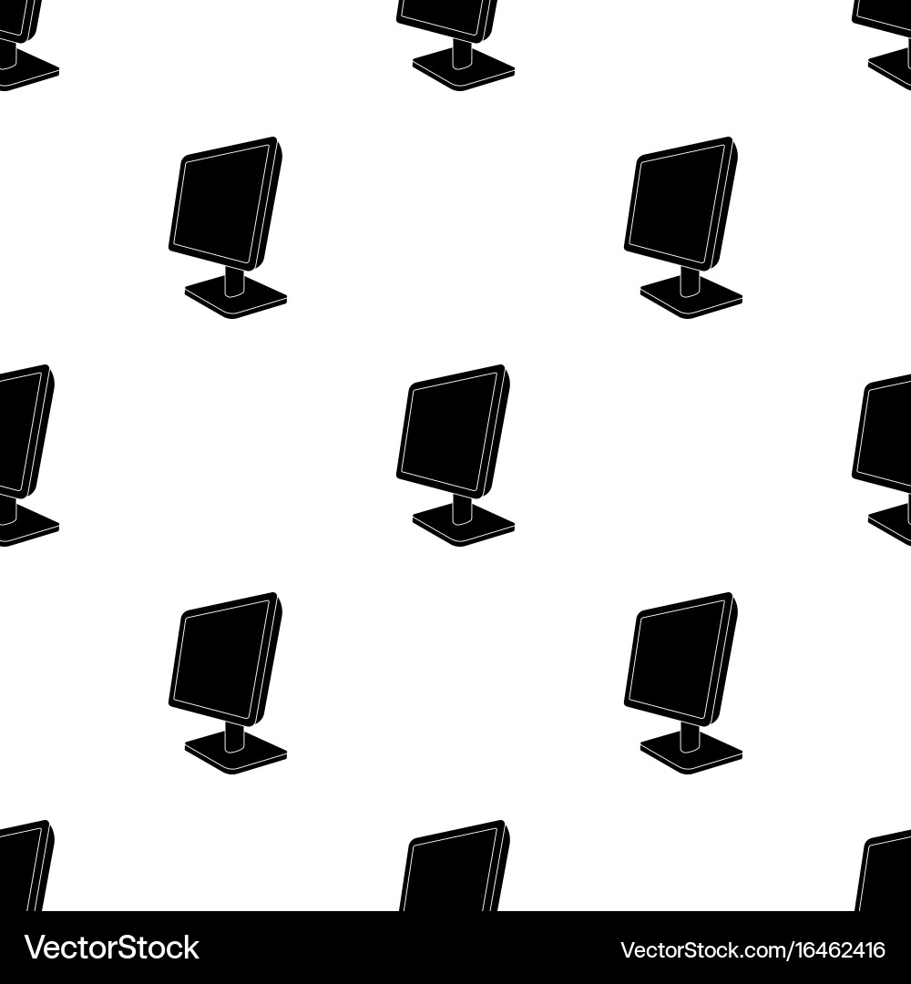Computer monitor icon in black style isolated Vector Image