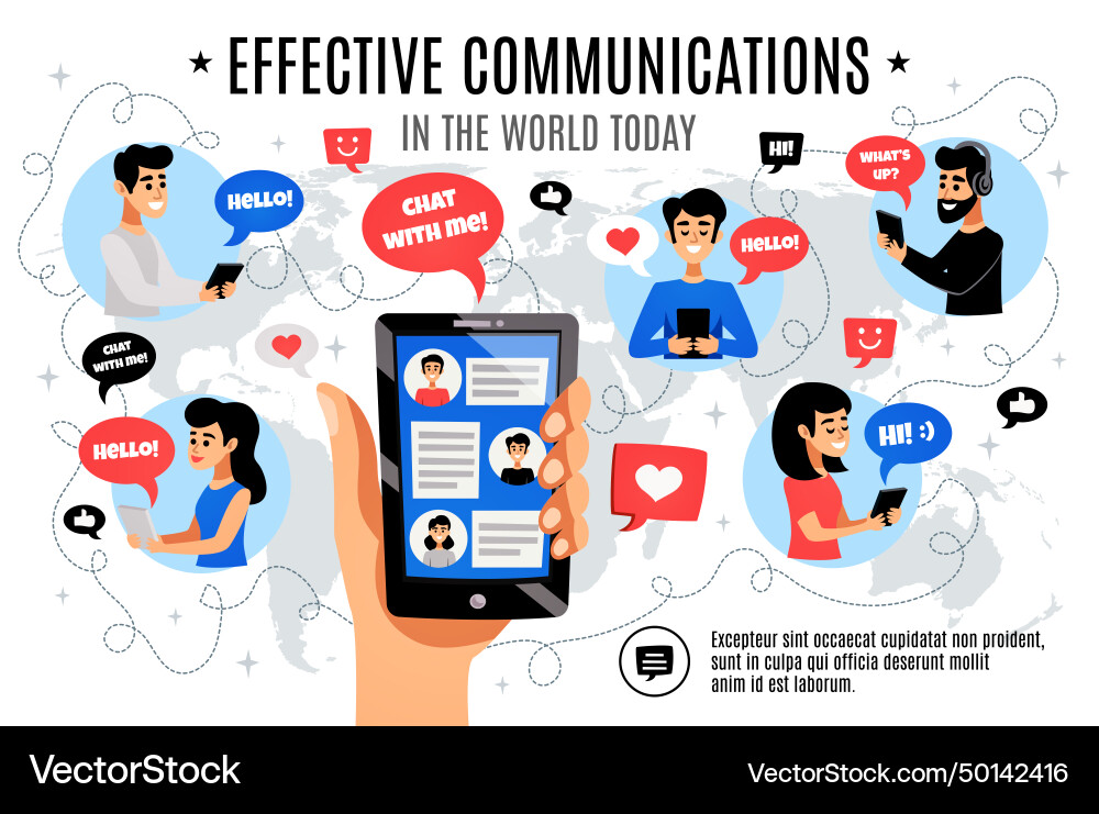 Dynamic interactive electronic communication Vector Image