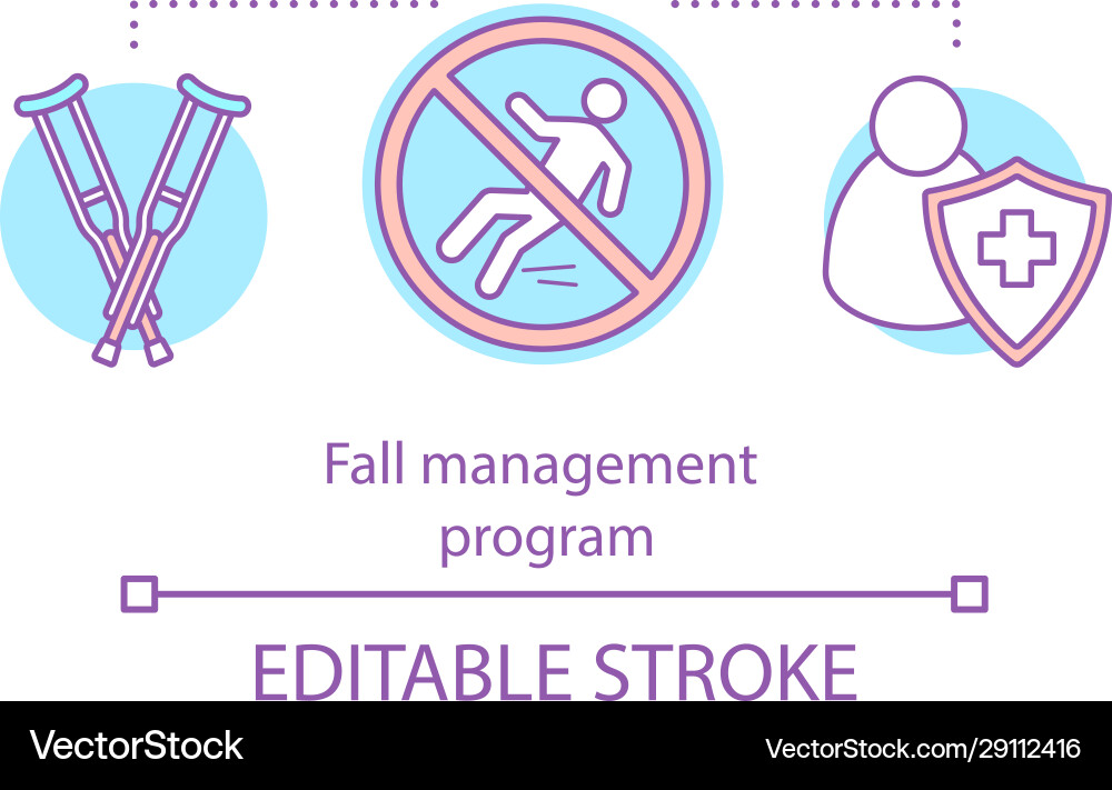 Fall management program concept icon Fall management program concept icon Vector Image