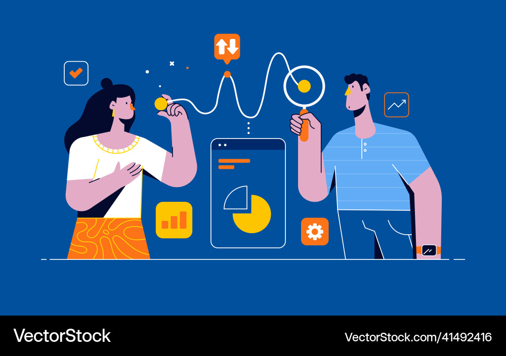 Flat modern design of data analysis Flat modern design of data analysis Vector Image